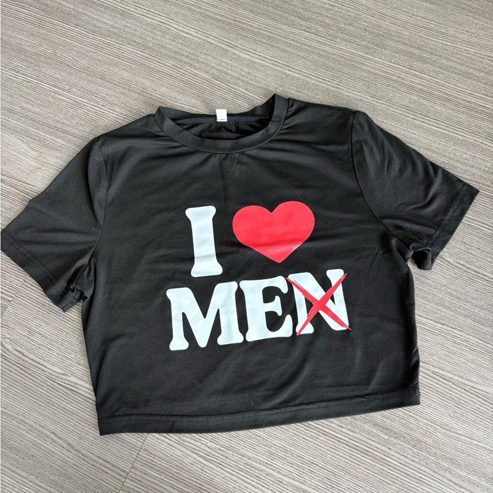 Black Cropped Graphic Tee